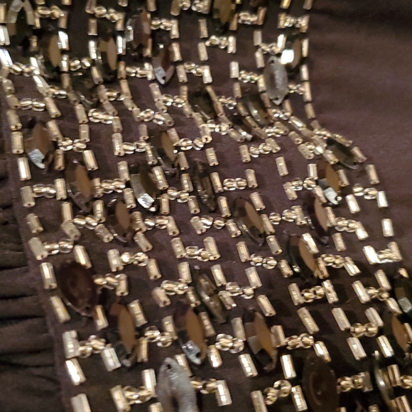 Beaded dressy black halter top - Picture 2 of 5